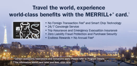 Travel the world, experience world-class benefits with the MERRILL+® card.